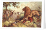 Livingstone attacked by the Lion by Anonymous