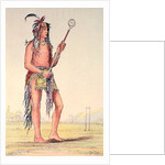 Sioux ball player Ah-No-Je-Nange, 'He who stands on both sides' by George Catlin