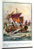 Alfred's galleys attacking the Viking Dragon ships, 897 AD by Henry A. Payne