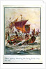 Alfred's galleys attacking the Viking Dragon ships, 897 AD by Henry A. Payne