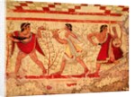 Etruscan musicians, copy of a 5th century BC fresco in the Tomb of the Leopard at Tarquinia by Etruscan Etruscan
