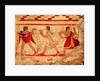 Etruscan musicians, copy of a 5th century BC fresco in the Tomb of the Leopard at Tarquinia by Etruscan Etruscan