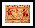 Etruscan musicians, copy of a 5th century BC fresco in the Tomb of the Leopard at Tarquinia by Etruscan Etruscan