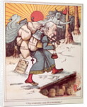 Plundering and Blundering, cartoon of Gladstone as a pilgrim weighed down with burdens, c.1880 by Anonymous