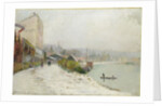 Le Seine au Bas-Meudon, Temps de neige, 1900 by Albert-Charles Lebourg
