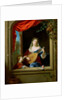 Elegant Lady Playing the Lute at a Window by Philip van Dyck