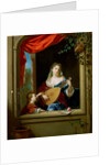Elegant Lady Playing the Lute at a Window by Philip van Dyck