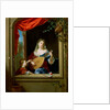 Elegant Lady Playing the Lute at a Window by Philip van Dyck