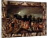 The Road to Calvary, Depicted in the Central Panel and Scenes from the Crucifixion and Resurrection on the Frame by Gillis Mostaert