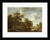 A Wooded Landscape with an Angler by a Pond, 1664 by Meindert Hobbema