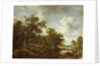 A Wooded Landscape with an Angler by a Pond, 1664 by Meindert Hobbema
