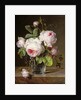 Roses in a Glass Vase on a Ledge by Cornelis van Spaendonck