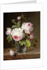 Roses in a Glass Vase on a Ledge by Cornelis van Spaendonck