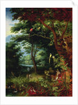 Paradise scene with Adam and Eve by Jan the Younger Brueghel