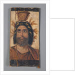 Panel with Painted Image of Serapis wearing a gold Kalathos crown, 180-200 AD by Roman Period Egyptian