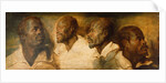 Four Studies of Male Head, c.1617-1620 by Peter Paul Rubens