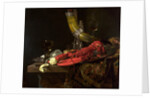 Still Life with the Drinking-Horn of the St. Sebastian Archers' Guild, Lobster and Glasses, c.1653 by Willem Kalf