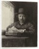 Self-portrait etching at a window, 1648 by Rembrandt Harmensz. van Rijn