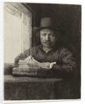 Self-portrait etching at a window, 1648 by Rembrandt Harmensz. van Rijn