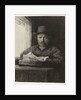 Self-portrait etching at a window, 1648 by Rembrandt Harmensz. van Rijn