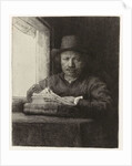 Self-portrait etching at a window, 1648 by Rembrandt Harmensz. van Rijn