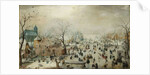 Winter Landscape with Skaters. c.1608 by Hendrik Avercamp