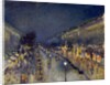 The Boulevard Montmartre at Night, 1897 by Camille Pissarro
