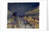 The Boulevard Montmartre at Night, 1897 by Camille Pissarro