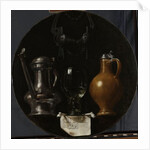 Emblematic Still Life with Flagon, Glass, Jug and Bridle, 1614 by Johannes Torrentius