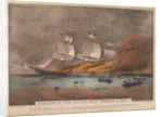 Burning of the Clipper Ship, 'Golden Light' by N. and Ives J.M. Currier