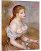 A Young Girl with Daisies, 1889 by Pierre Auguste Renoir