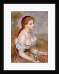 A Young Girl with Daisies, 1889 by Pierre Auguste Renoir