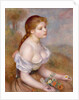 A Young Girl with Daisies, 1889 by Pierre Auguste Renoir