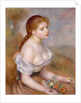 A Young Girl with Daisies, 1889 by Pierre Auguste Renoir