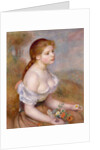 A Young Girl with Daisies, 1889 by Pierre Auguste Renoir