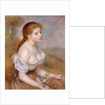 A Young Girl with Daisies, 1889 by Pierre Auguste Renoir
