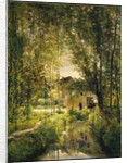 Landscape with a Sunlit Stream, c.1877 by Charles Francois Daubigny