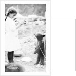 Girl and bear cub, c.1900-16 by Anonymous