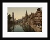Canal and Belfry, Bruges, Belgium, c.1890-c.1900 by Anonymous