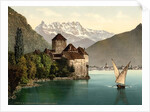 Chillon Castle, and Dent du Midi, Geneva Lake, Switzerland, c.1890-c.1900 by Anonymous