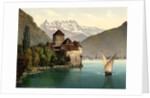 Chillon Castle, and Dent du Midi, Geneva Lake, Switzerland, c.1890-c.1900 by Anonymous
