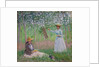 In the Woods at Giverny: Blanche Hoschede at her easel with Suzanne Hoschede reading, 1887 by Claude Monet