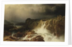 Rocky Landscape with Waterfall in Smaland, 1859 by Marcus Larson