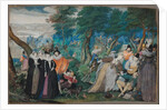 A party in the Open Air. Allegory on Conjugal Love, c. 1590-1595 by Isaac Oliver