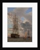 The Russian Ship of the Line 'Asow' and a Frigate at Anchor in the Roads of Elsinore, 1828 by Christoffer-Wilhelm Eckersberg