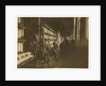 John Dempsey, 11 or 12 years old, Saturday worker in the mule-spinning room at Jackson Mill, Fiskeville, Rhode Island, 1909 by Lewis Wickes Hine