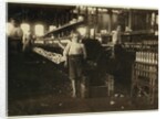 8 year old Leo, only 4 feet tall, picks up bobbins for 15 cents a day at Elk Cotton Mills, Fayetteville, Tennessee, 1910 by Lewis Wickes Hine