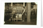 12 year old doffer Ronald Webb and 7 year old Frank Robinson, son of cardroom boss, who sweeps and doffs at Roanoke Cotton Mills, Virginia, 1911 by Lewis Wickes Hine