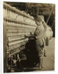 Young doffers replacing full bobbins at North Pownal, Vermont, 1910 by Lewis Wickes Hine