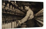 A doffer replaces full bobbins at Globe Cotton Mill, Augusta, Georgia, 1909 by Lewis Wickes Hine